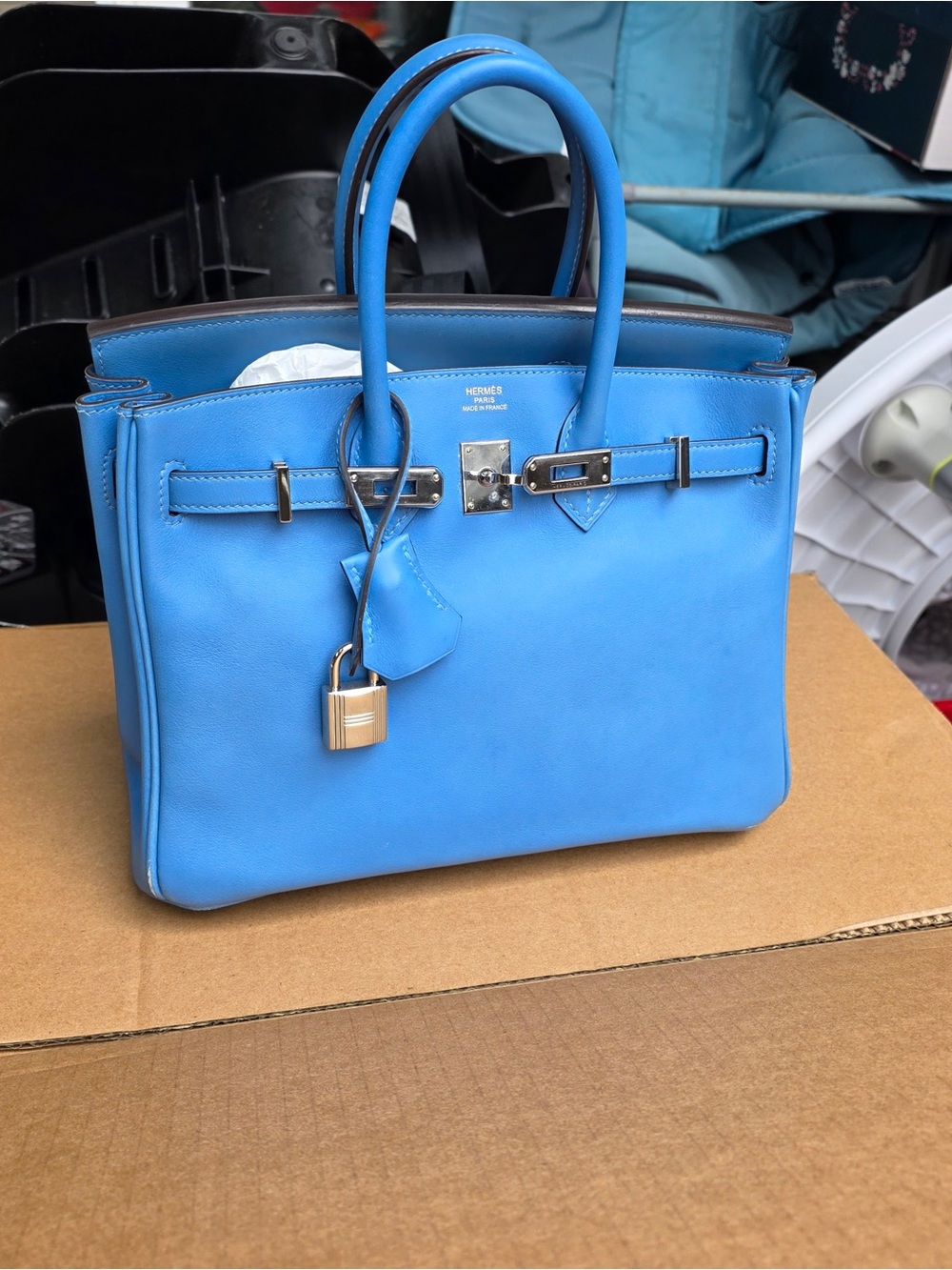 Birkin 25 blue paradise swift leather 2015